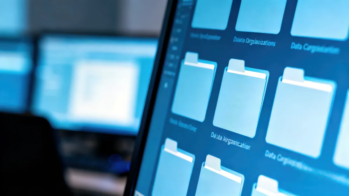 A screen showing a file manager with multiple database folders listed.