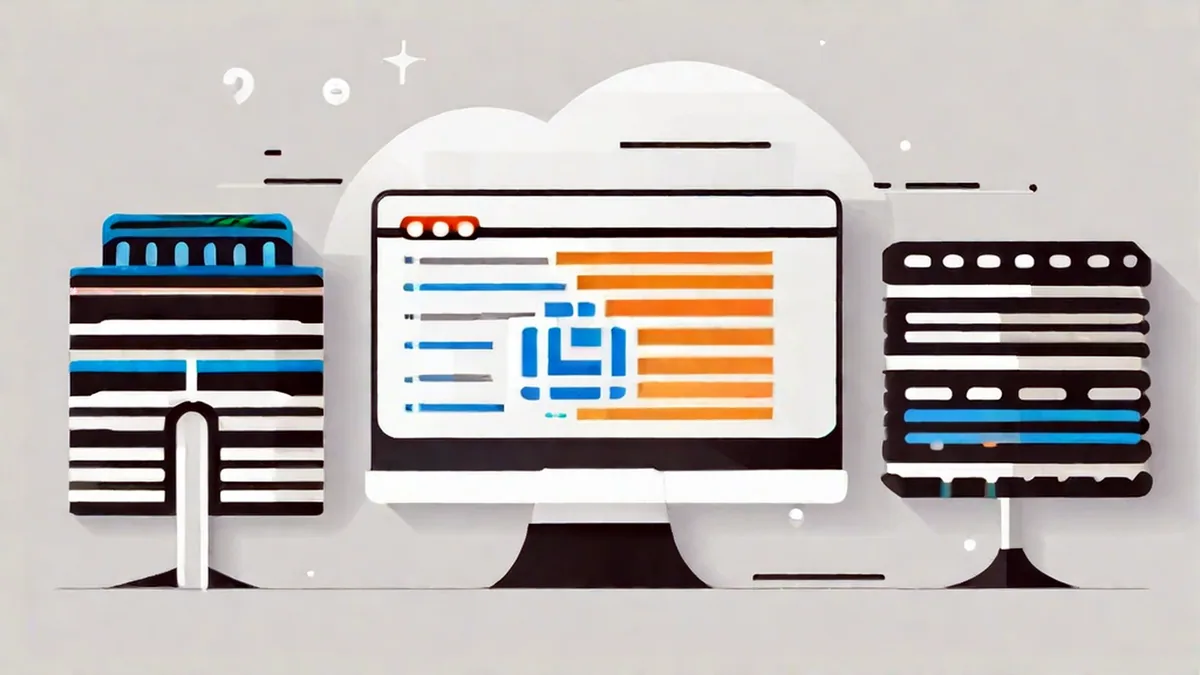 A dual monitor setup showing a relational database schema diagram.